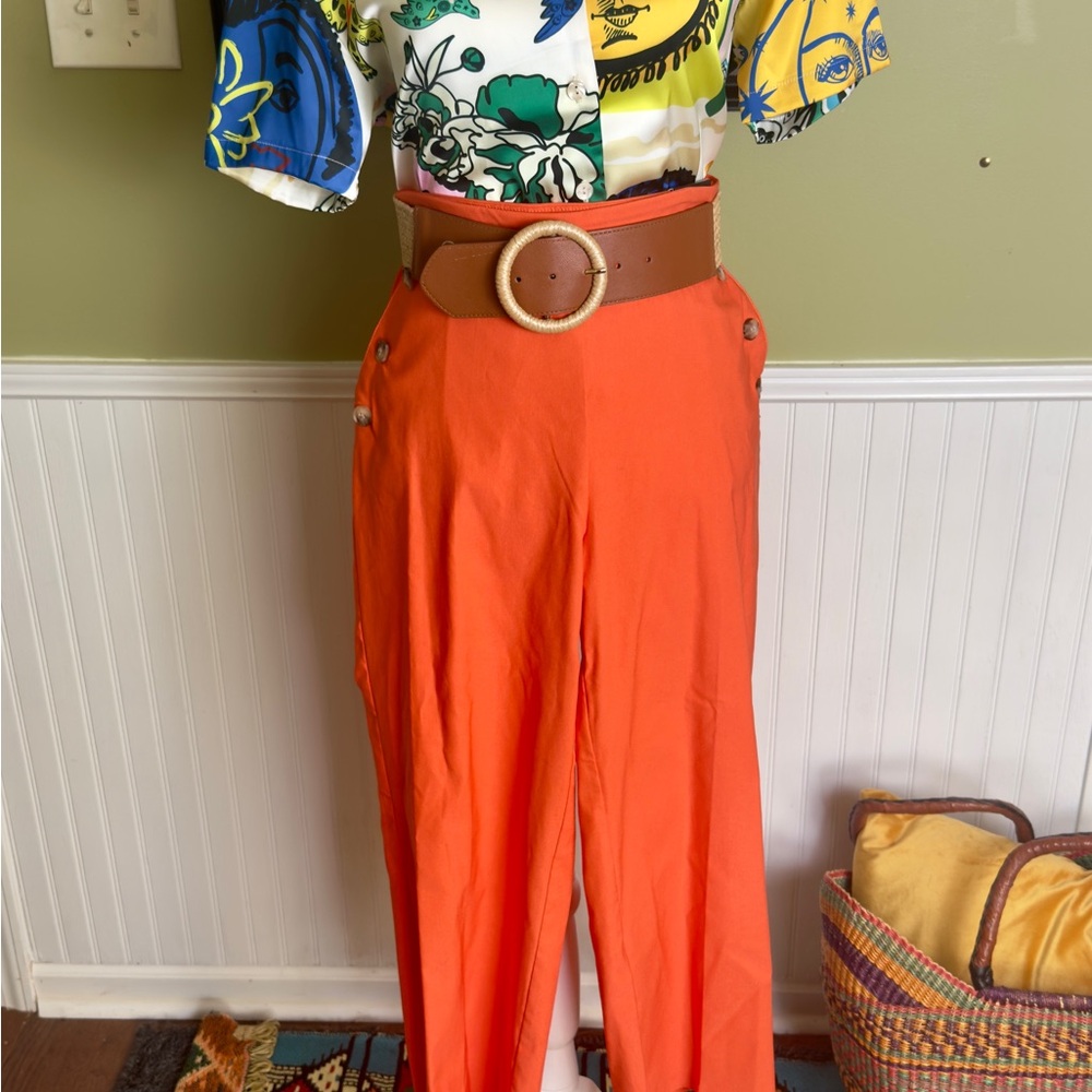 Jules & Leopold Vibrant Orange Capris